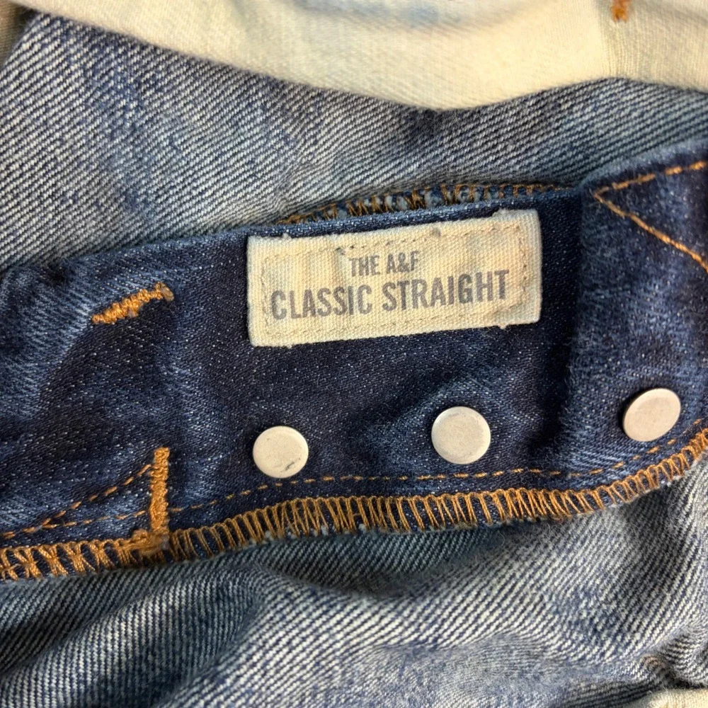 Abercrombie & Fitch Classic Straight Jeans Mens 32x30 Blue Button Fly Denim‎ Y2K